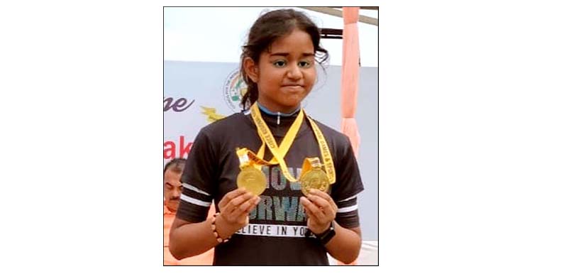 CMS student Anjali wins two gold medals in Skating Championship